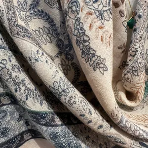 Oversized paisley print scarf for women spring autumn ethnic vintage shawl wrap soft.