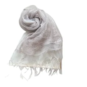 Leichter einfarbiger Seidenschal für Damen, eleganter transparenter Sommerschal für Alltag.
