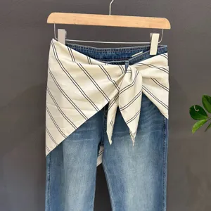 Fashion Striped Satin Triangle Scarf Women Versatile Waist Scarf Casual Decorative Neck Scarf Travel Daily Accessories