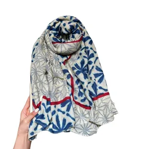Women long printed scarf fashion casual beach shawl cotton linen sun protection neck wrap