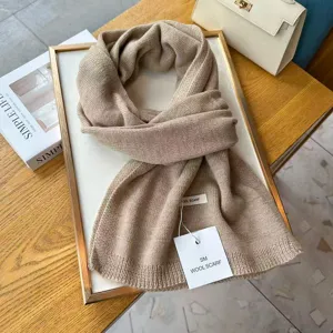 Unisex knit scarf winter warm cozy casual chic solid color versatile fashion accessory.