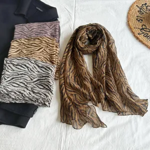 Damen Mode Tier-Print leichten Schal Baumwolle Leinen Sommer Sonnenschutz Tuch.