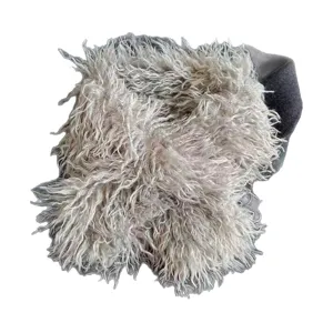 Winter warm faux Mongolian sheep curly fur scarf thick plush unisex stylish cross collar