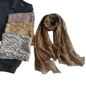 Damen Mode Tierprint leichtes Halstuch atmungsaktiver Schal elegantes Alltagsaccessoire