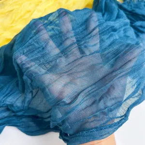 Solid color sheer gauze textured scarf, lightweight breathable wrap for women spring autumn.