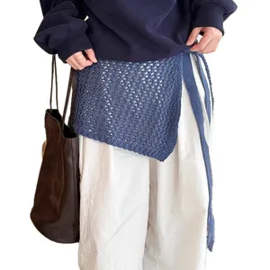 Korean hollow knit scarf belt women autumn winter waist seal layered apron accessory