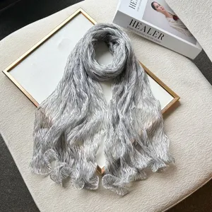 Women Fashion Polyester Zebra Print Long Scarf Shawl Lightweight Breathable Sunscreen Scarf For Daily Wear
