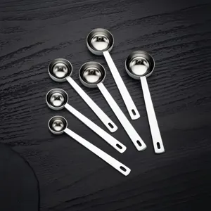 Set de cuillères à mesure en acier inoxydable à long manche pour cuisine café poudre