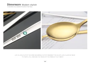 Stainless steel cutlery detail view, long handle spoon and fork with fine polishing.