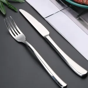 Stainless steel cutlery set steak knife and dinner fork for kitchen restaurant dining table use
