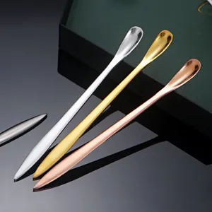 Stainless steel tea knife spoon set, creative coffee spoon and long handle gift scoop for daily use.