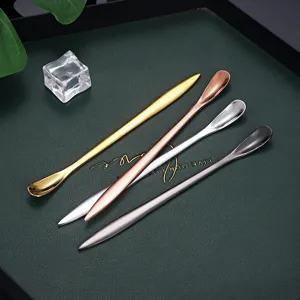 Stainless steel tea spoon set long handle coffee spoon creative elegant cutlery kitchen dining tool