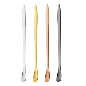 Stainless steel tea spoon creative coffee spoon long handle metal tea knife gift spoon.