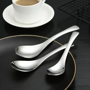 304 Stainless Steel Spoon Thickened Rice Spoon Children Soup Spoon Mirror Polished Kitchen Dining Tableware