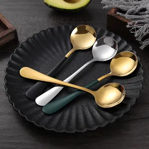 Stainless Steel Coffee Spoon Thickened Korean Creative Household Rice Spoon Dessert Spoon