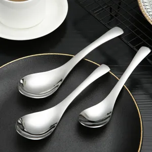 Stainless steel soup spoons thickened deep spoon set for home kitchen hotel dining use
