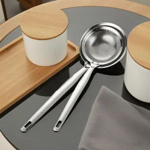High quality stainless steel kitchen skimmer spoon for hot pot food filtering daily use.