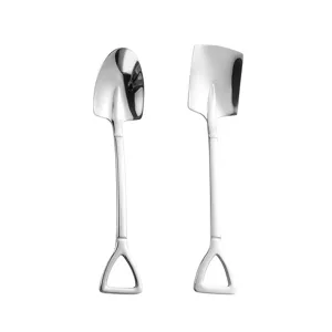 Juego de cucharas de pala de acero inoxidable, cuchara creativa de postre café, vista principal