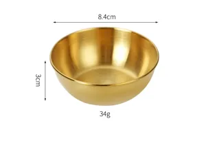 Korean style 304 stainless steel gold dipping sauce bowl, compact and durable seasoning.