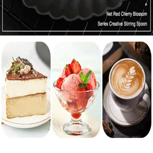 Creative stainless steel stirring spoon for coffee, dessert, and tea, elegant tableware decor.