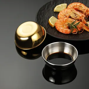 Durable Korean style 304 stainless steel dipping bowl for soy sauce and hot pot seasoning.