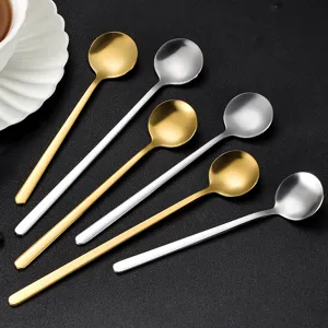 304 Stainless Steel Round Spoon Coffee Stirring Spoon Creative Kitchen Tableware Main View