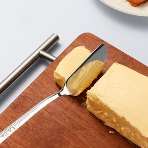 Stainless steel butter knife cheese spreader jam tool for bread and dessert kitchen use