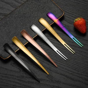 304 Stainless Steel Tea Spoon And Fruit Fork Dual-Use Dessert Ice Cream Cake Spoon Kitchen Tableware