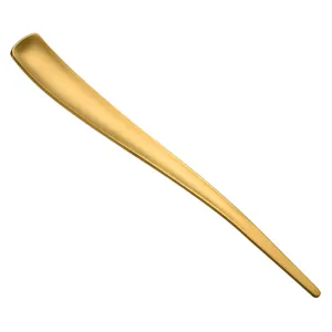 Matte Gold Stainless Steel Tea Scoop Long Handle Tea Spoon Kitchen Dining Tableware