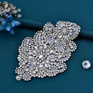 Handgemachte Kristall Strass Flicken zum Aufnähen für Brautkleid Kleidung DIY Kleidungszubehör