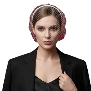 Velo da sposa vintage a gabbia per uccelli con grande rete, elegante accessorio per capelli.