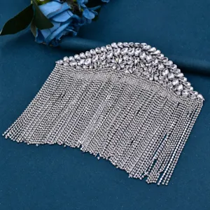 Exquisite Strass Quaste Schulter Epaulette Luxus Kristall Kleid Zubehör für Abendkleid.
