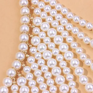 Multi-layer parel lichaamsketting, elegante sjaalketen voor avondjurken en truien.
