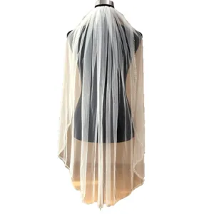 Elegantly crafted single layer bridal veil with sparkling pearl and rhinestone beaded edge.