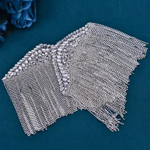 Luxus Strass Quasten Schulterklappen, glitzernde Kristall Brautkleid Accessoires.