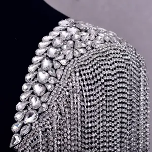 Europäisch-Amerikanischer Luxus Strass Quaste Schulterschmuck Schwere Kristall Epaulette Kleid Schulter Accessoires Schmuck