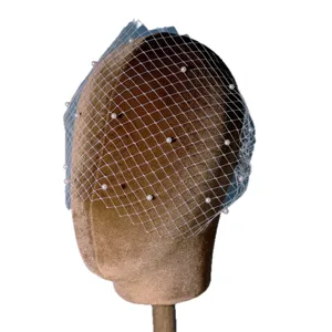Accessorio per capelli con velo di perle vintage per donna matrimonio sposa fotografia.