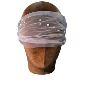 Voile de mariée en perles Maille souple Voile de visage de mariage Accessoires de peigne