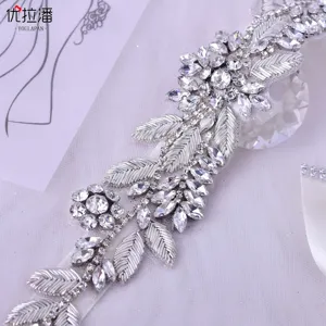 Ceinture de mariée élégante strass faits à la main écharpe robe de mariée accessoires taille brillante