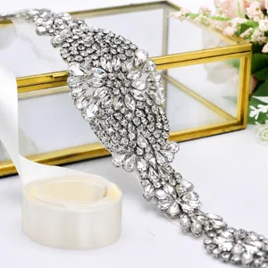 Cintura da Sposa per Abito da Sposa Intrecciata a Mano Strass Fascia Nastro Cintura Elegante Accessori per Festa Nuziale