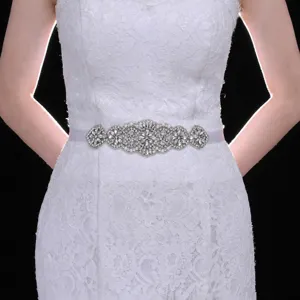 Handmade crystal rhinestone bridal belt for wedding dress gown waist sash accessory.