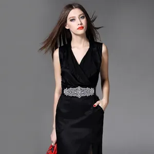 Damen Strass Elastischer Taillengürtel Funkelnd Kristall Korsett Taillenband Elegantes Kleid Dekorative Bund Zubehör
