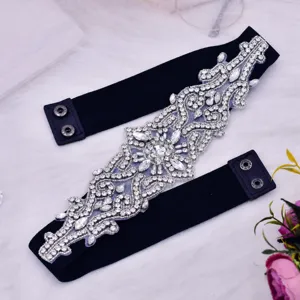 Eleganter Strass Elastischer Taillengürtel für Damen, glänzendes Kleid Accessoire.