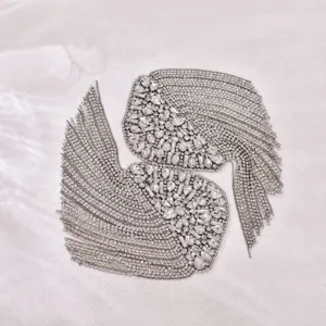 Squisiti strass di cristallo nappati spalline patch per la decorazione di abbigliamento