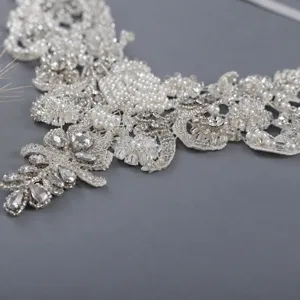 Weißer perlenbesetzter spitzenkragen braut strass zubehör für hanfu qipao kleid schultertuch.