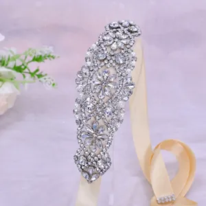 Bruids strass riem handgemaakte kristal parel trouw sjerp voor dames jurk accessoire