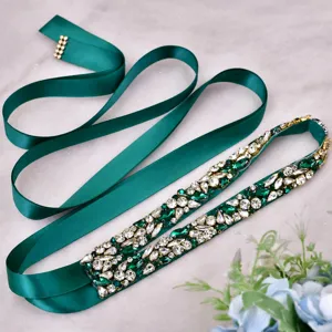 Ceinture de Taille en Strass de Mariée Élégante Ceinture en Ruban de Cristal Fait Main pour Femmes Robe de Mariée Accessoires Formels
