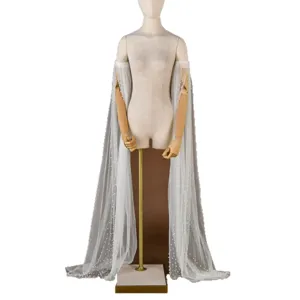 Bridal pearl tulle detachable sleeves wedding party cape long sleeve arm accessory