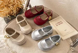 Children's French style leather shoes spring girls shallow princess shoes single shoes skirts