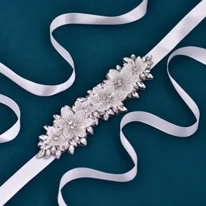 Cintura da sposa in strass abito da sposa cintura perle fatte a mano cristallo nastro accessori